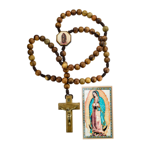 10mm Wood Bead Our Lady of Guadalupe Rosary