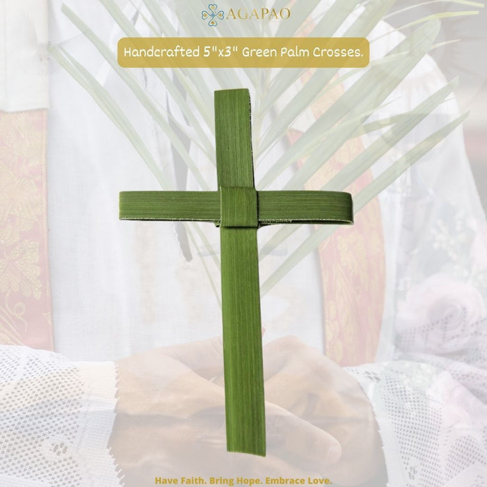 Green Fresh Palm Cross - 25 Pieces Per Package