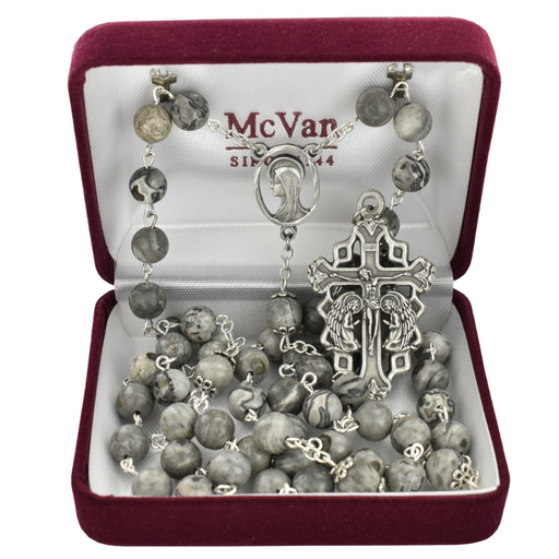 8mm Picasso Stone Adoration Rosary - Gemstone Beads