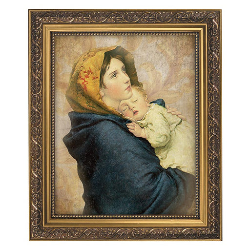 Madonna of the Streets Framed Print in Wood Tone