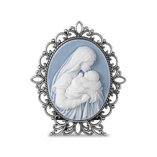 Mother and Child Cameo Desk Display beautiful catholic display for mother jesus christ baby jesus rosary mother mary blessed virgin mary mother and child