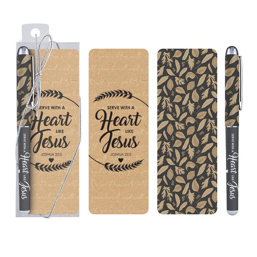 Serve with a Heart Like Jesus Gift Pen with Bookmark - 12 Pieces Per Package