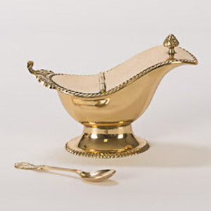 Classic Solid Brass Incense Boat and Spoon