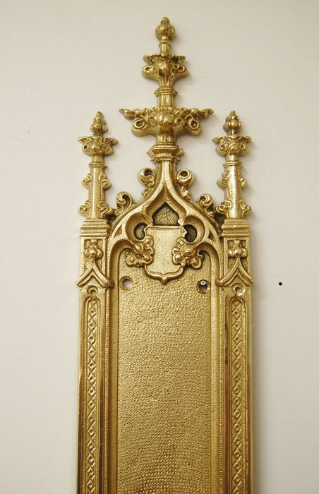 Gothic Wall Hung Solid Brass Holy Water Font