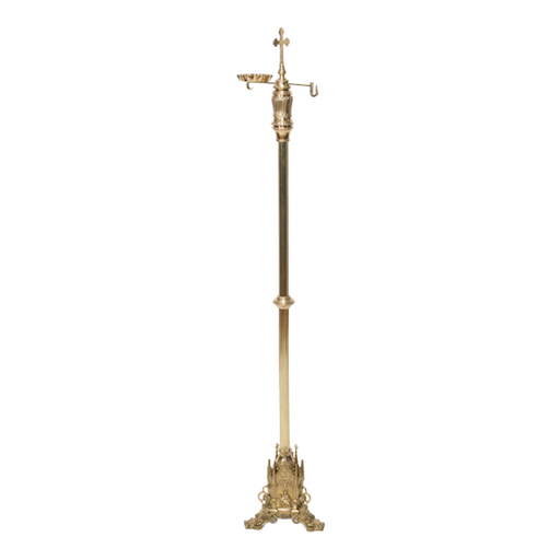 Polished Brass Traditional Gothic Censer Stand Designed with resemblance of Old World Cathedral Architecture Traditional Gothic Censer Stand with hook and Incense boat tray.
