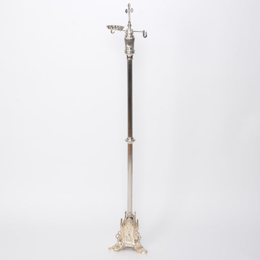 Silver Gothic Traditional Censer Stand Designed with resemblance of Old World Cathedral Architecture Silver plated Traditional Gothic Censer Stand.