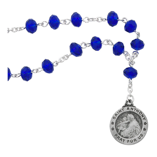 St. Anthony Blue Crystal Chaplet Rosary Catholic Gifts Catholic Presents Rosary Gifts