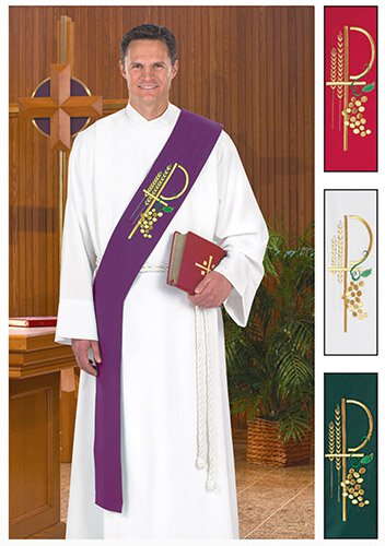 Chi Rho Deacon Stole - Set of 4 Church Supply Church Apparels Stoles Overlay Stoles 