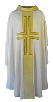 011S Art Silk Chasuble with Lucerne Applique Cross