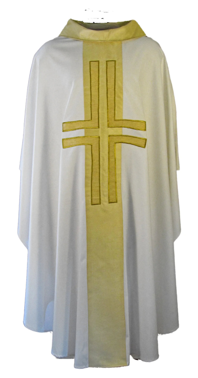 011S Art Silk Chasuble with Lucerne Applique Cross