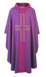 011S Art Silk Chasuble with Lucerne Applique Cross
