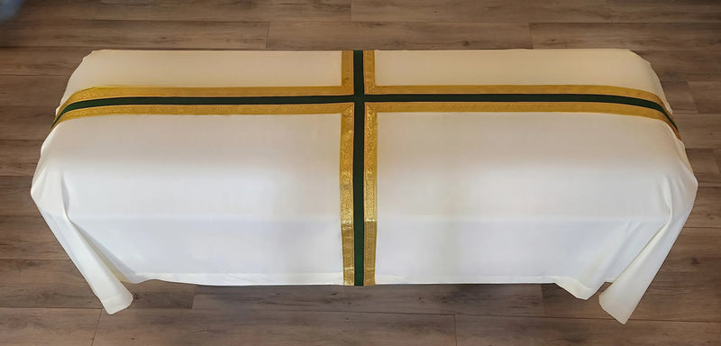 075V Funeral Pall - With Center Cross of Woven Lame and Velveteen