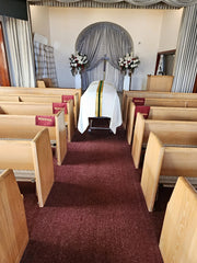 075V Funeral Pall - With Center Cross of Woven Lame and Velveteen