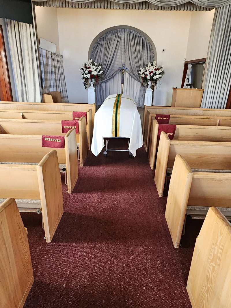 075V Funeral Pall - With Center Cross of Woven Lame and Velveteen