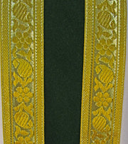 075V Gold Velveteen Orphrey Chasuble on Prabhu Fabric with Optional Collar