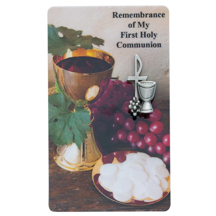 1.5" Pewter Communion Pin with Prayer Card - Chalice