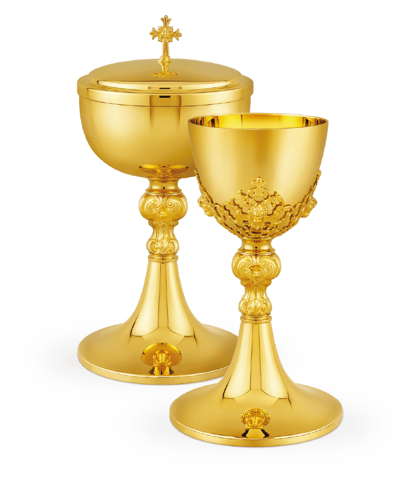 24K Gold-Plated Ciborium with Cover, 250 Hosts
