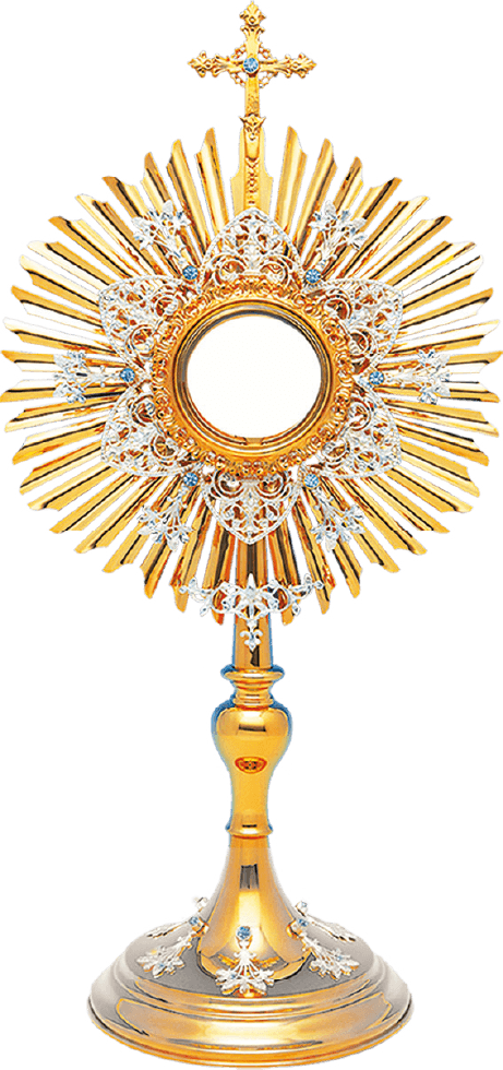 Silver-Plated Catholic Monstrance with Floral Filigree