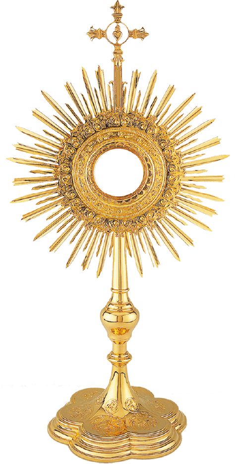 23-Inch Catholic Monstrance with Layered Floral Wreath