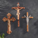 10.75" Budded Wooden Crucifix - Antique Gold Finish Corpus