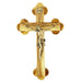 10.75" Budded Wooden Crucifix - Antique Gold Finish Corpus