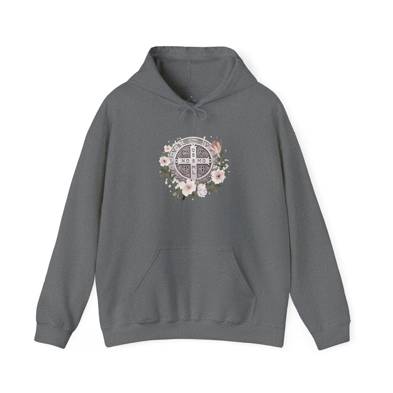 Benedictine Floral Hooded Sweatshirt – Cozy and Stylish