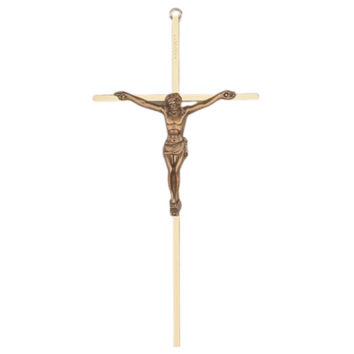 10" Brass Crucifix with Gold Corpus