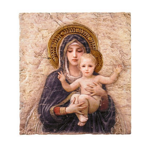 10" H Bouguereau's Madonna and Child Icon Plaque