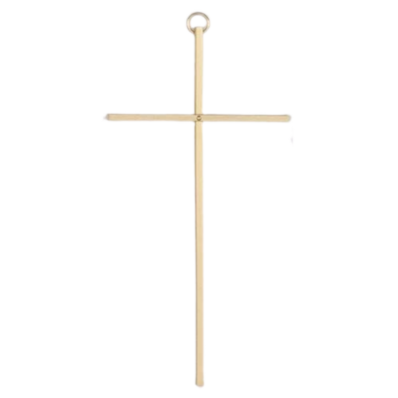 10" Plain Solid Brass Cross