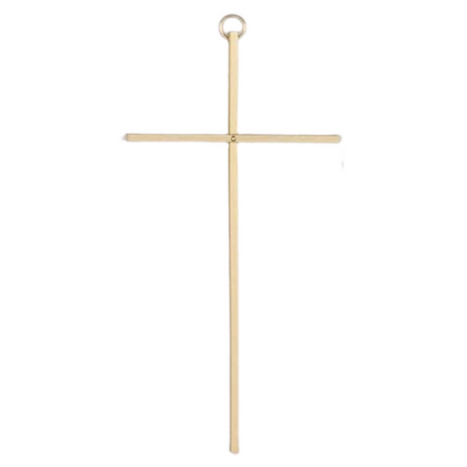 10" Plain Solid Brass Cross