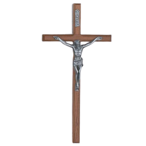 10" Walnut Funeral Trade Crucifix
