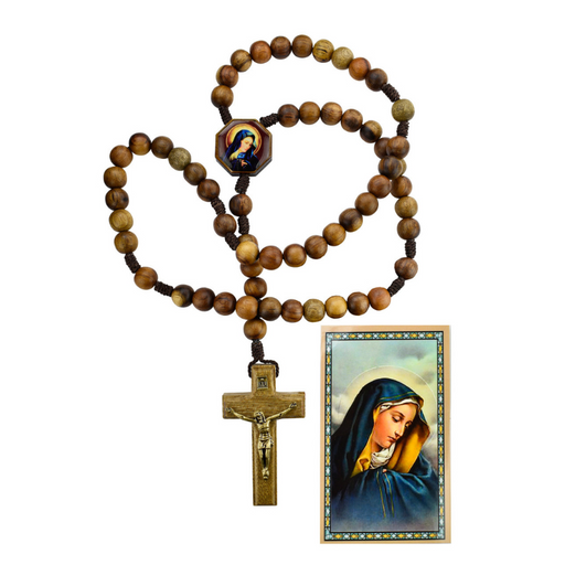 10mm Our Lady of Sorrows Wooden Rosary