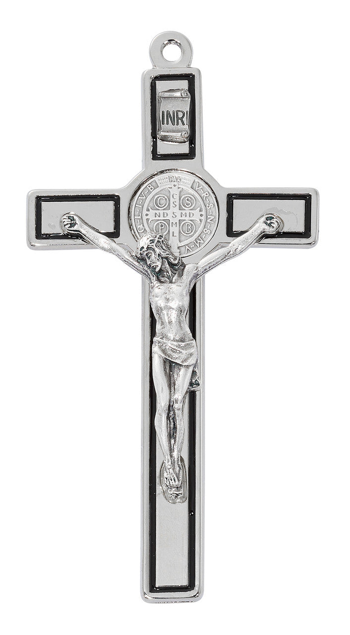 Crucifijo de madera de olivo con medalla de San Benito