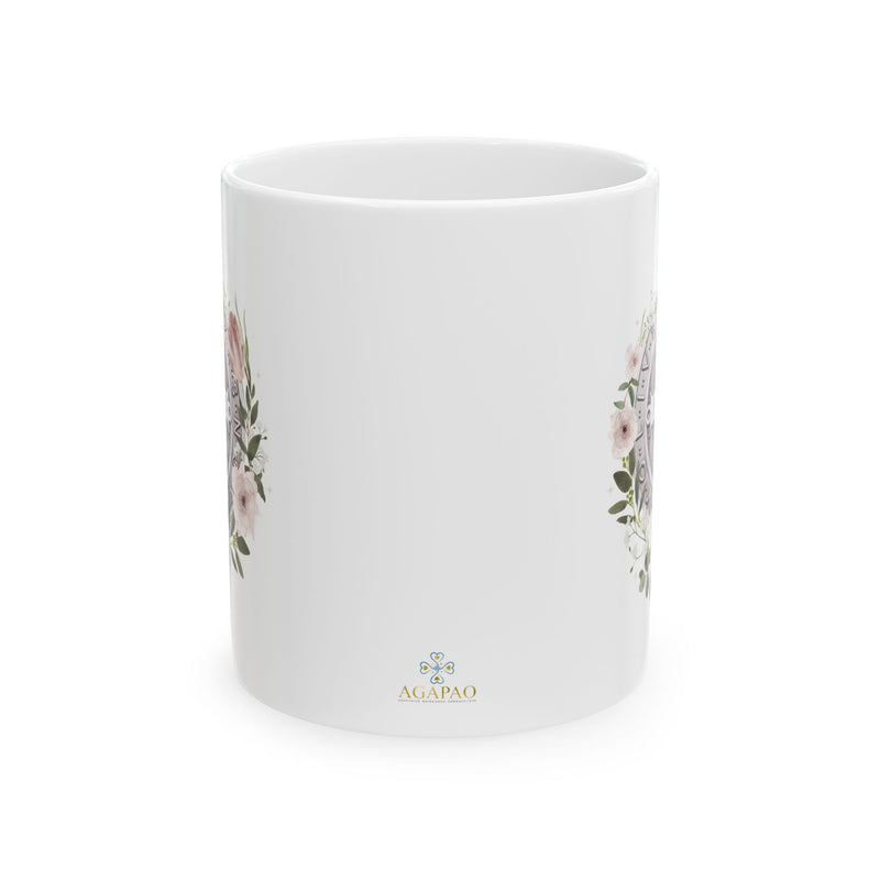 St. Benedict Medal Floral Catholic Coffee Mug
