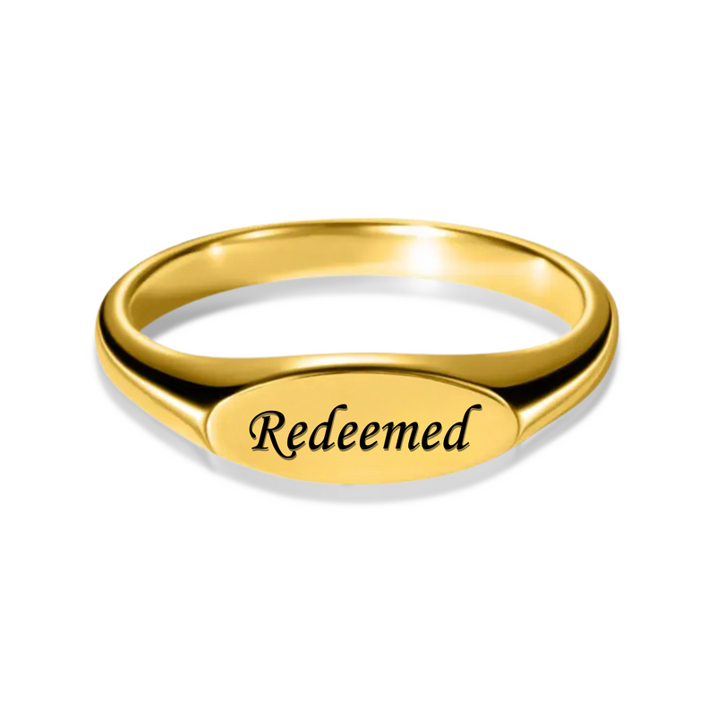 Redeemed Signet Ring in Gold, Silver & Rose Gold (Made to Order Ships in 2-3 weeks)