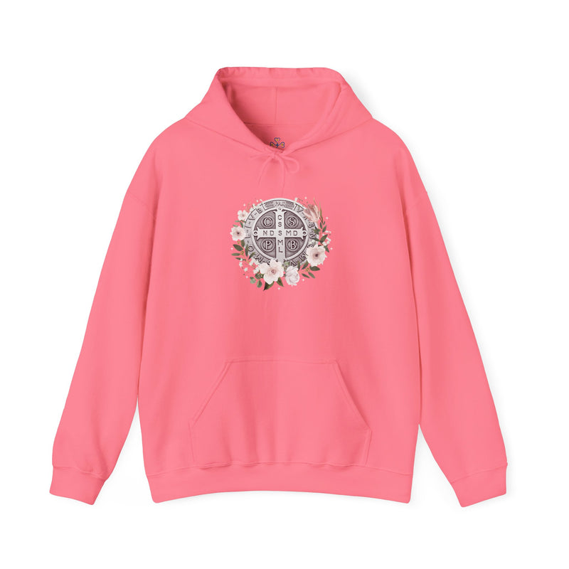 Benedictine Floral Hooded Sweatshirt – Cozy and Stylish