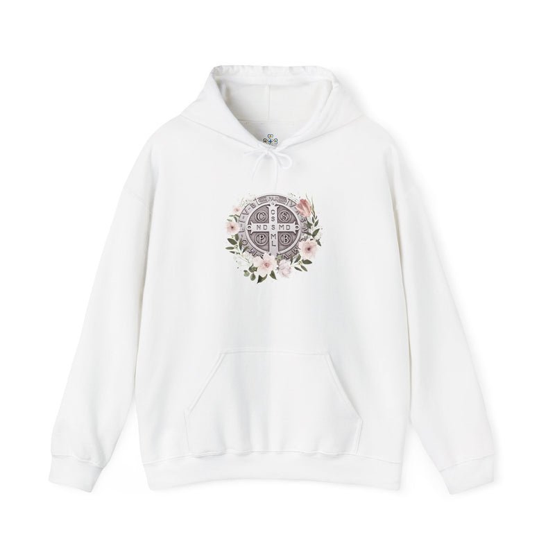 Benedictine Floral Hooded Sweatshirt – Cozy and Stylish