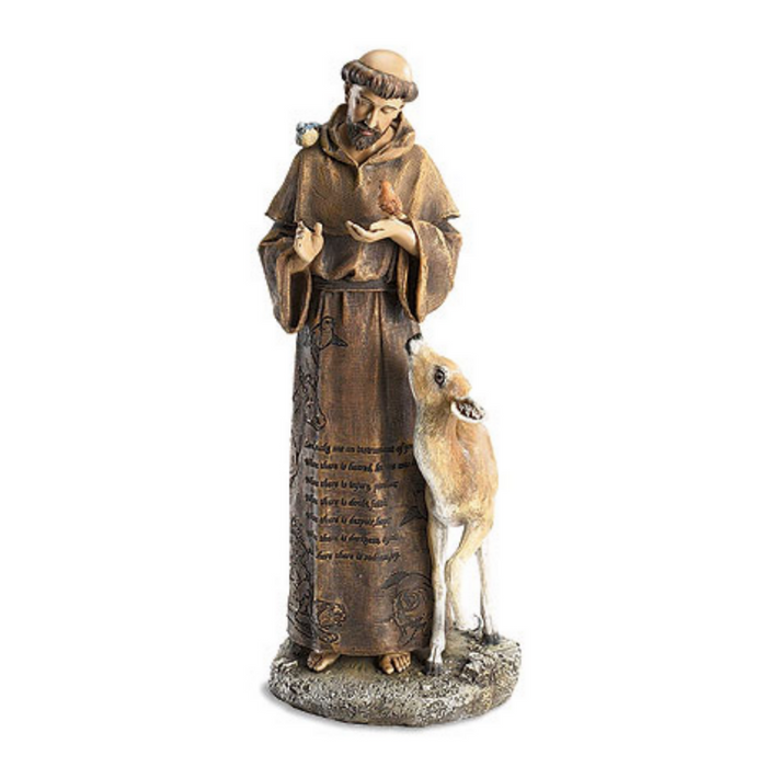 12" St. Francis with Deer Statue - Figures of Faith