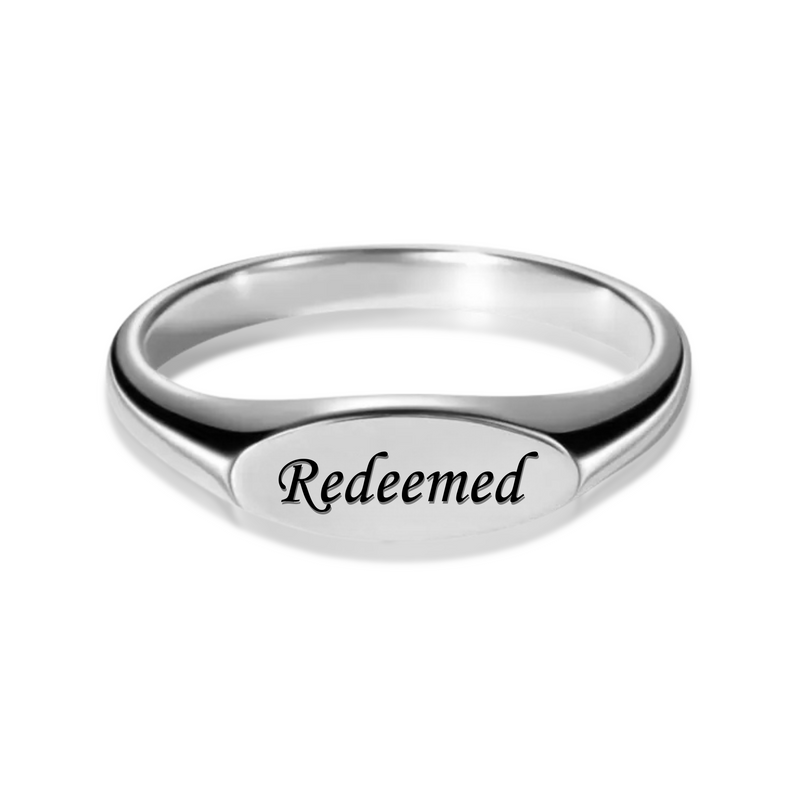 Redeemed Signet Ring in Gold, Silver & Rose Gold (Made to Order Ships in 2-3 weeks)