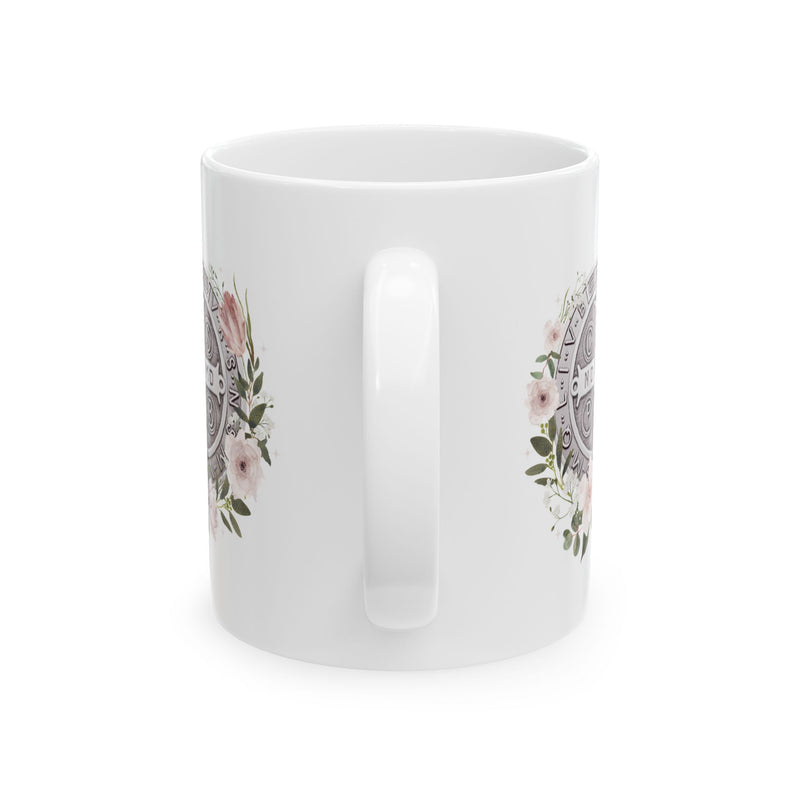 St. Benedict Medal Floral Catholic Coffee Mug