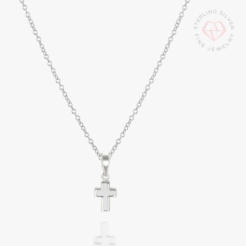 Pure Grace Cross Necklace- Gold Vermeil & Sterling Silver