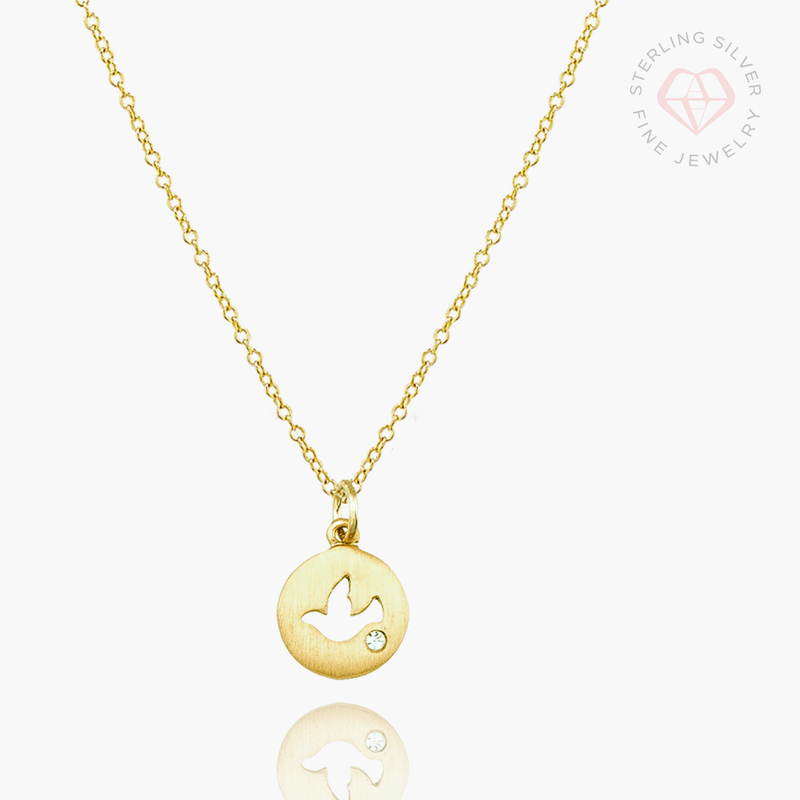 Matthew 3:16 Dove Necklace- Gold Vermeil, Sterling Silver & Rose Gold