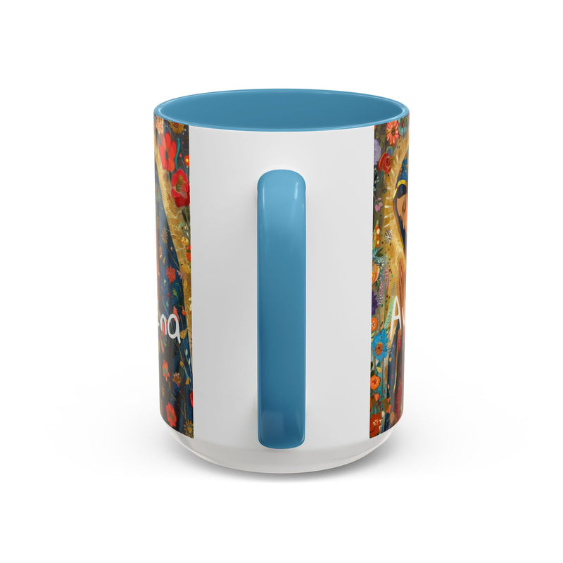 Our Lady Accent Coffee Mug – Ave Maria Gratia Plena Prayer Design (11/15oz)