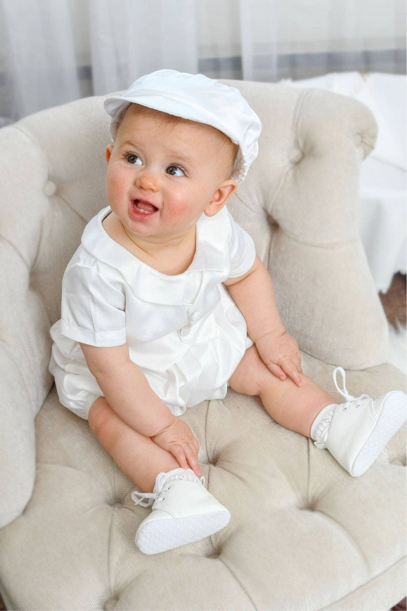 Baby Boy Christening and  Baptism Shoes -Cross Embroidery