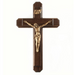 13" H Gold-tone Corpus Walnut Sick Call Crucifix Set