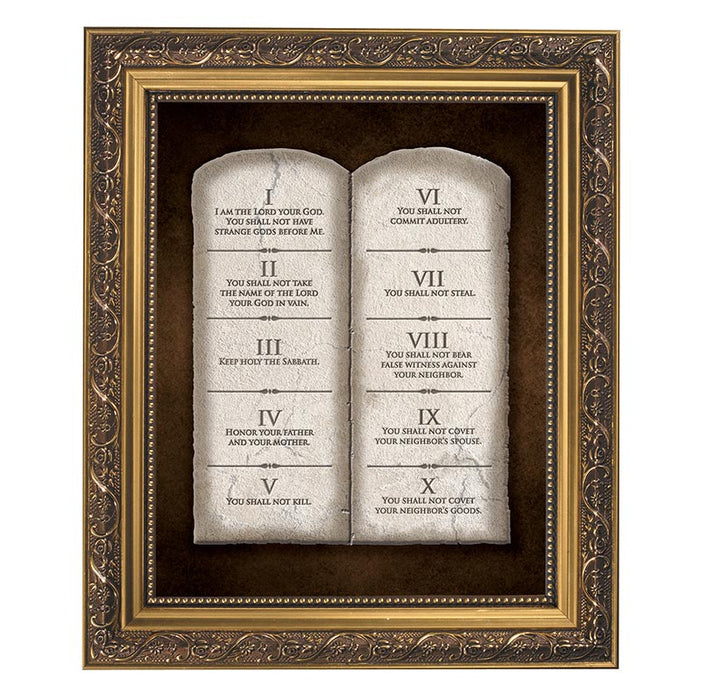 13" H Ten Commandments Framed Print