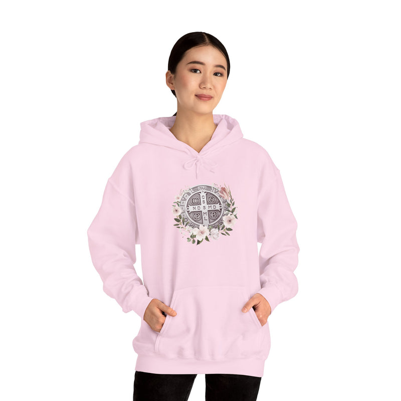Benedictine Floral Hooded Sweatshirt – Cozy and Stylish