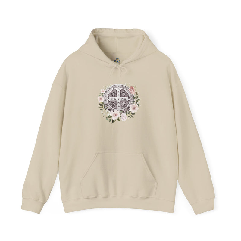 Benedictine Floral Hooded Sweatshirt – Cozy and Stylish
