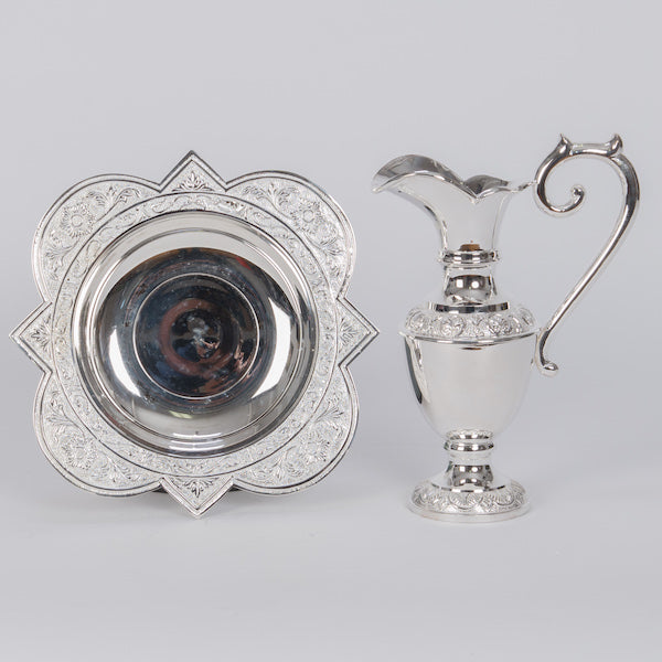 Bishop Ewer and Basin Lavabo Set - Silver Plated