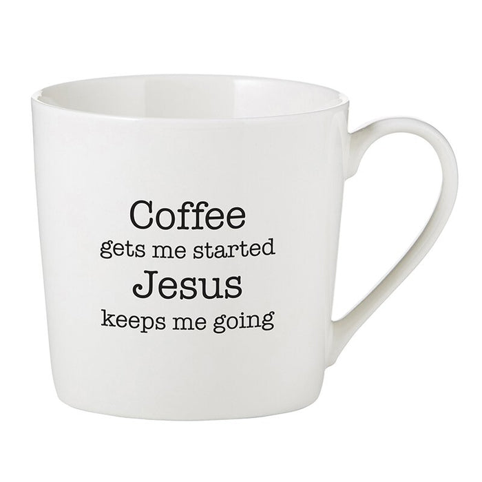 14oz Porcelain Coffee and Jesus Cafe Mug - 2 Pieces Per Package